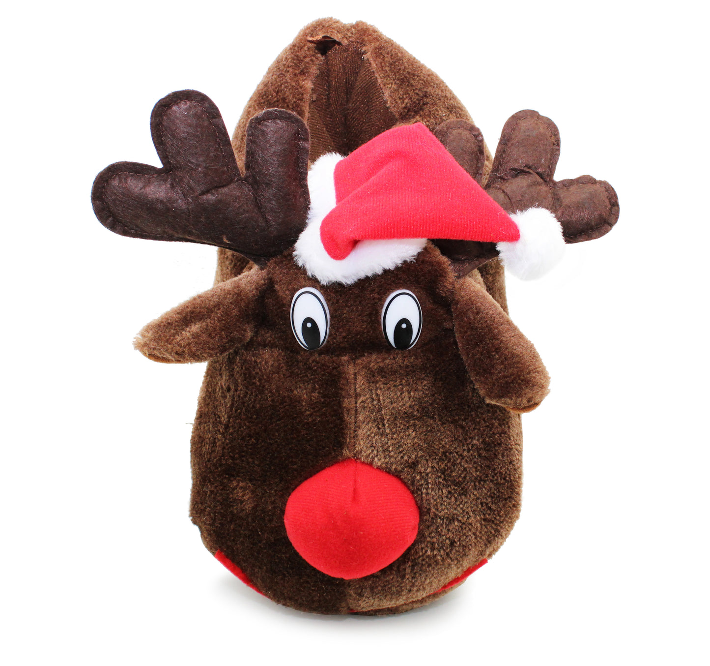 Womens Christmas Reindeer Slippers Plush House Shoes Novelty Festive Character Fun Xmas Furry Slippers