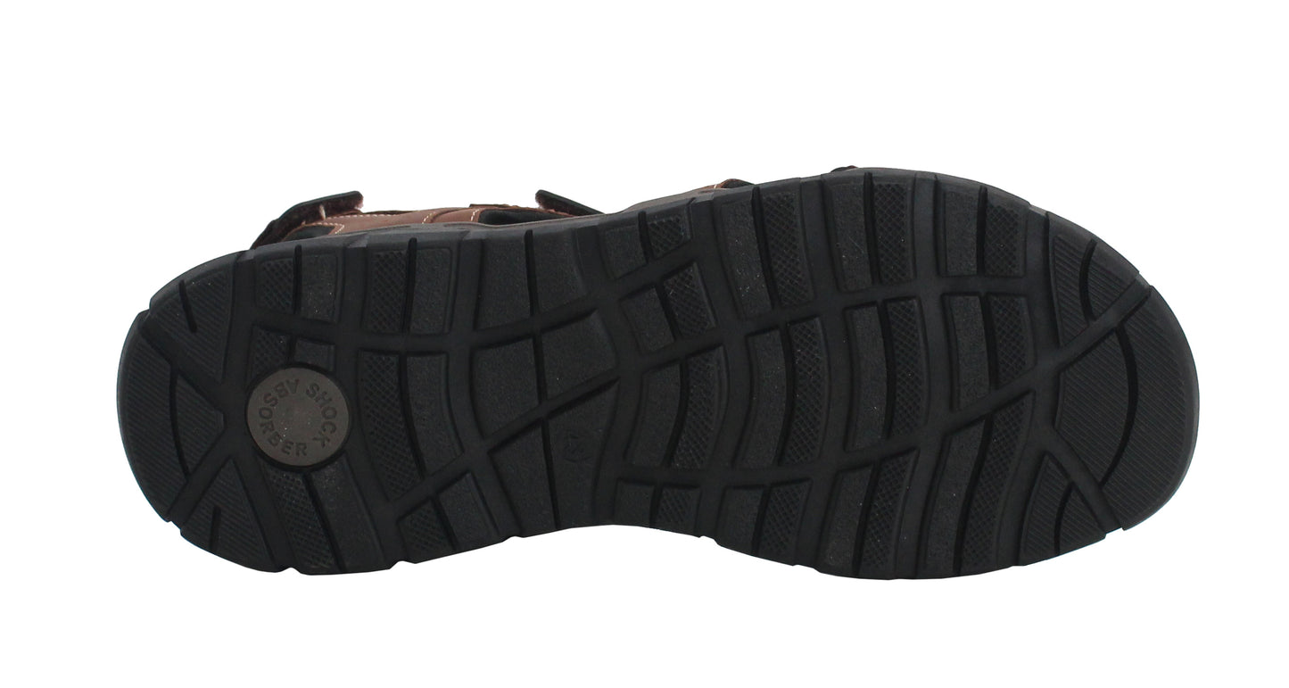 Mens Slip On Adjustable Triple Touch Fasten Hiking Trek Outdoor Sports Sandals BROWN SIZE UK 7