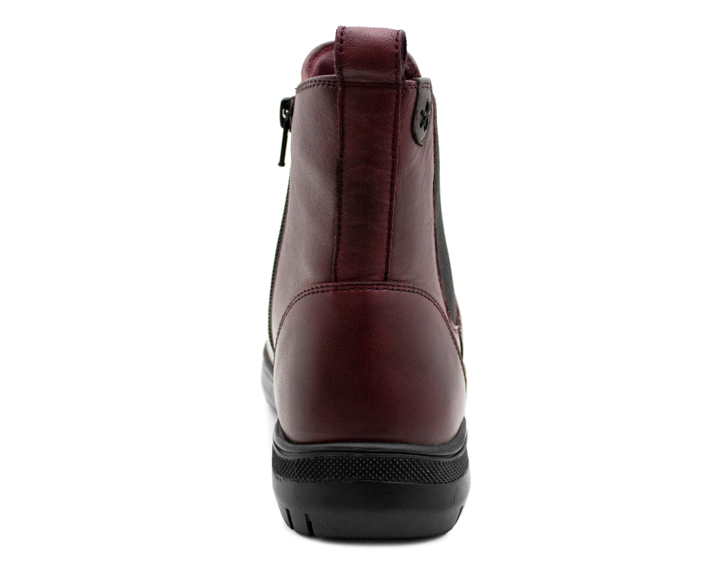 Womens Genuine Wine Leather Chelsea Boots Zip Up Smart Casual Fashion Dealer Ankle Boots