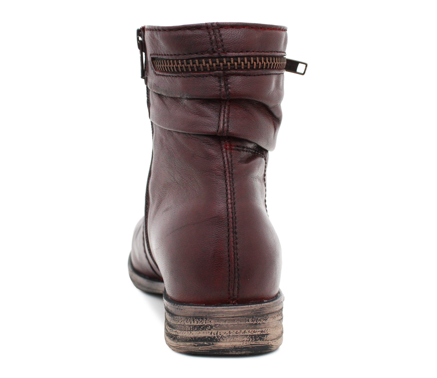 Dr Keller Womens Genuine Leather Burgundy Zip Up Ladies Fashion Chelsea Ankle Boots