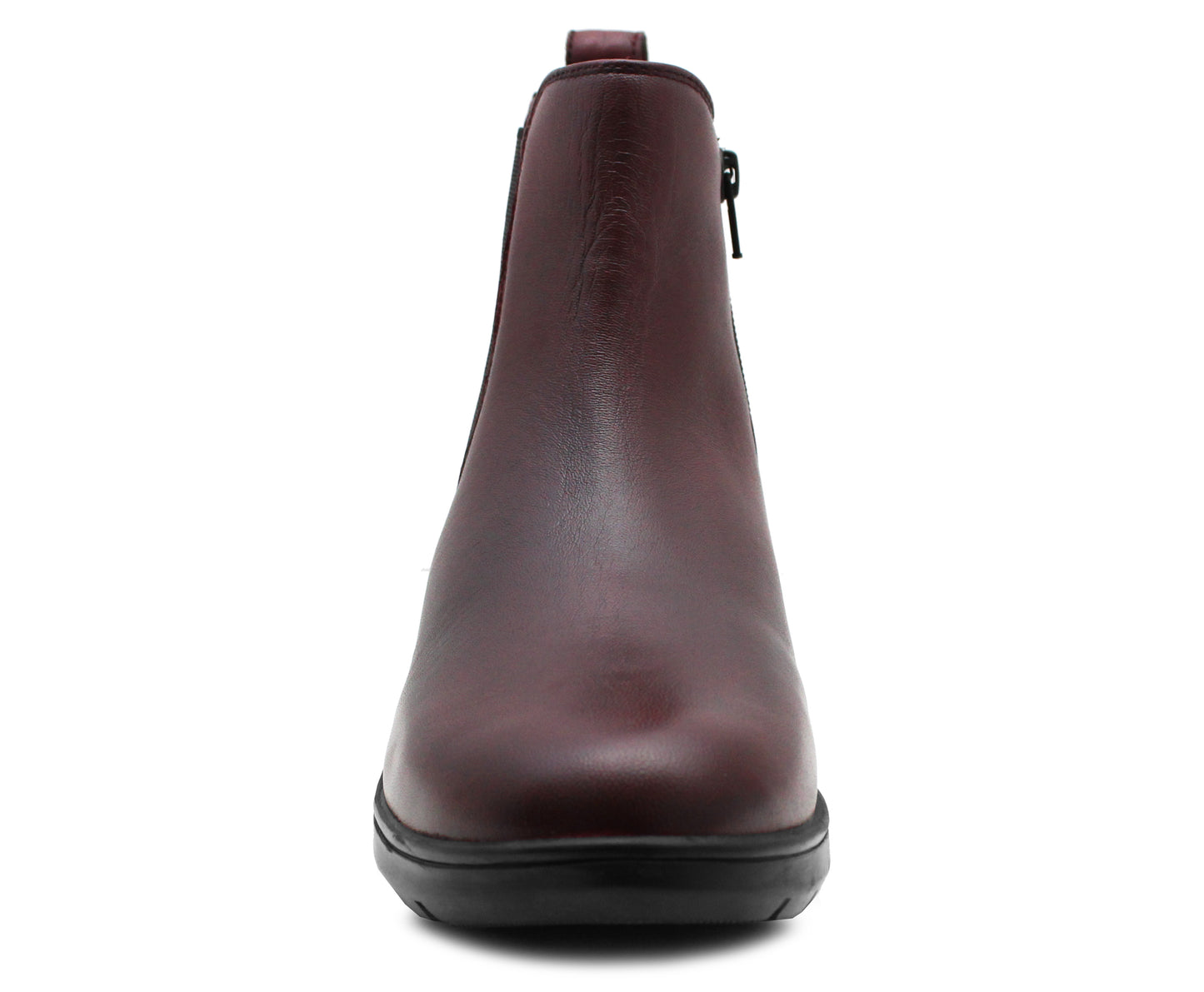 Womens Genuine Wine Leather Chelsea Boots Zip Up Smart Casual Fashion Dealer Ankle Boots