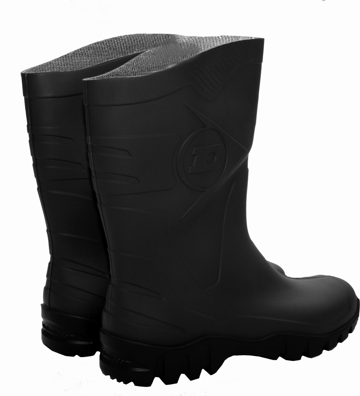 Dunlop DEE Mens Wellington Waterproof Rain Boots in Half Length Black