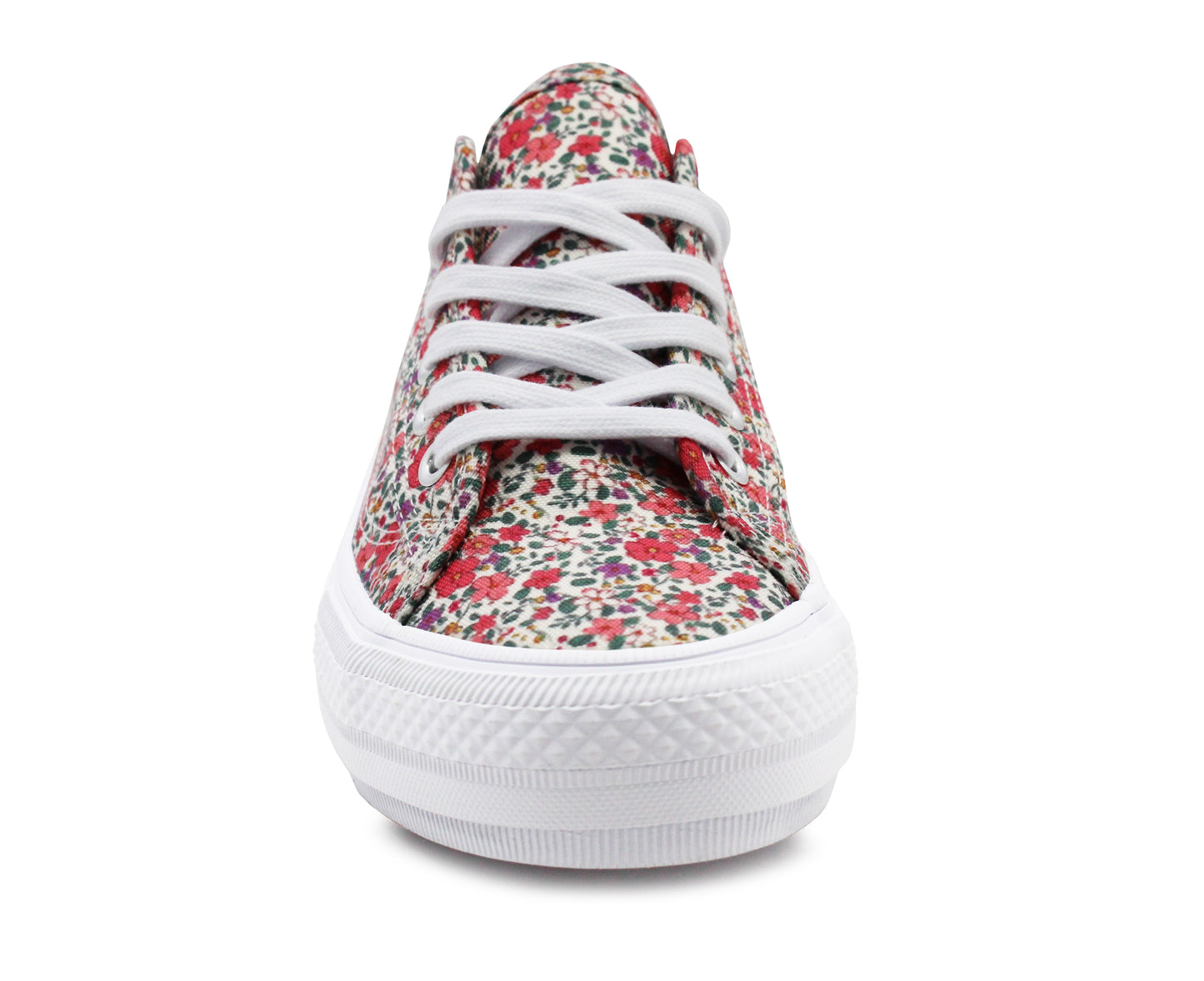 Womens Floral Canvas Platform Trainers Beige Floral Lace Up Chunky Sole Low Top Fashion Sneakers Ladies Casual Flat Trainer Pumps (Copy)