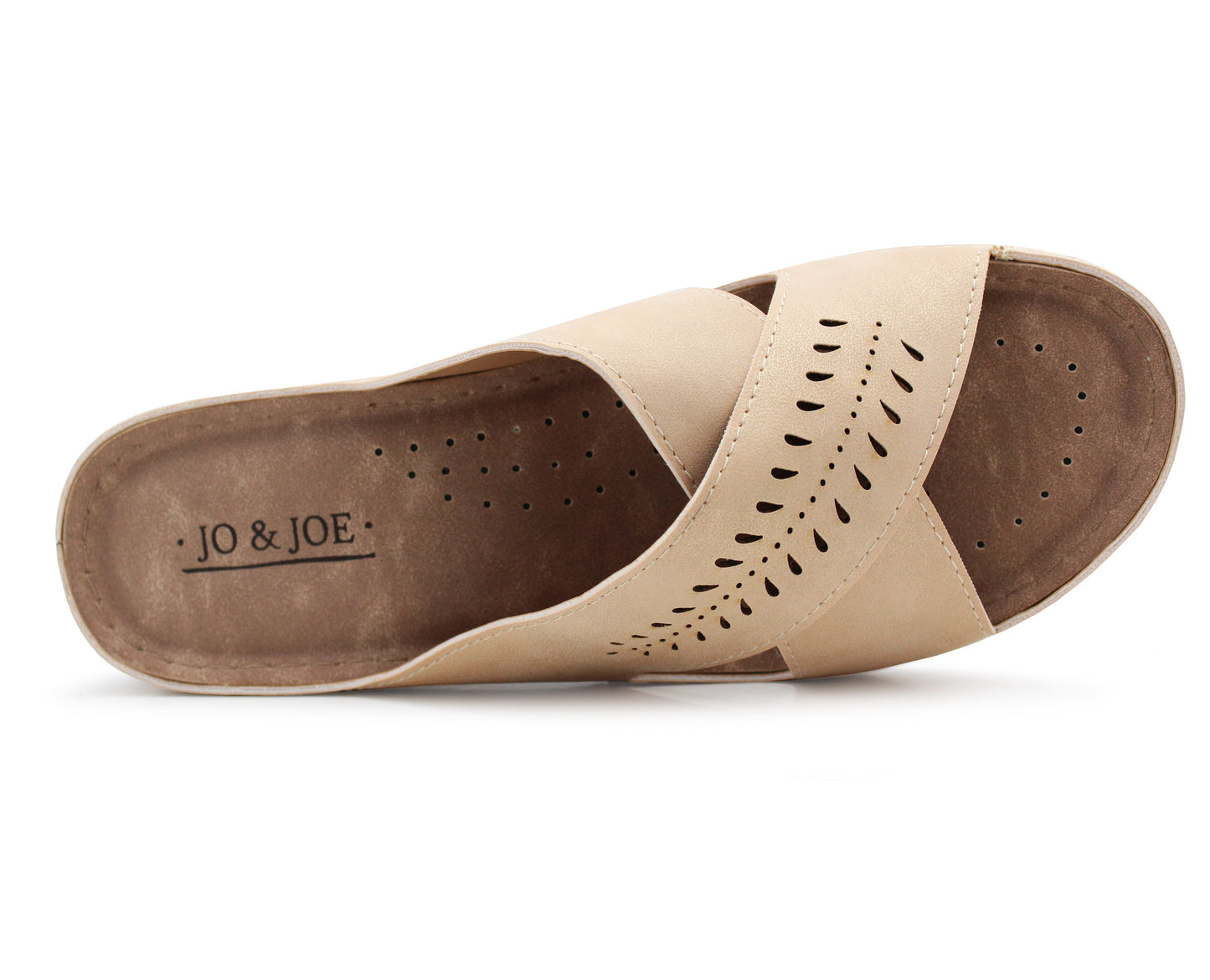 Womens Slip On Sandals Gold Backless Low Wedge Open Toe Mules Summer Fashion Beach Slides Flip Flops