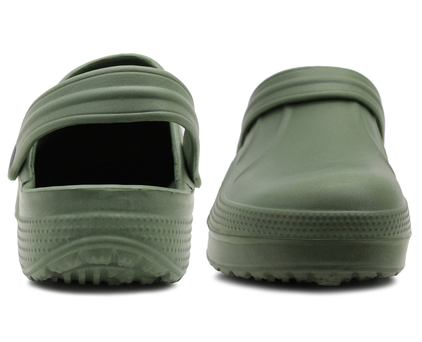 Womens Lightweight Clogs EVA Slip On Garden Adjustable Strap Summer Beach Hospital Nurse Kitchen Chef Water Shoes Sandals in Green