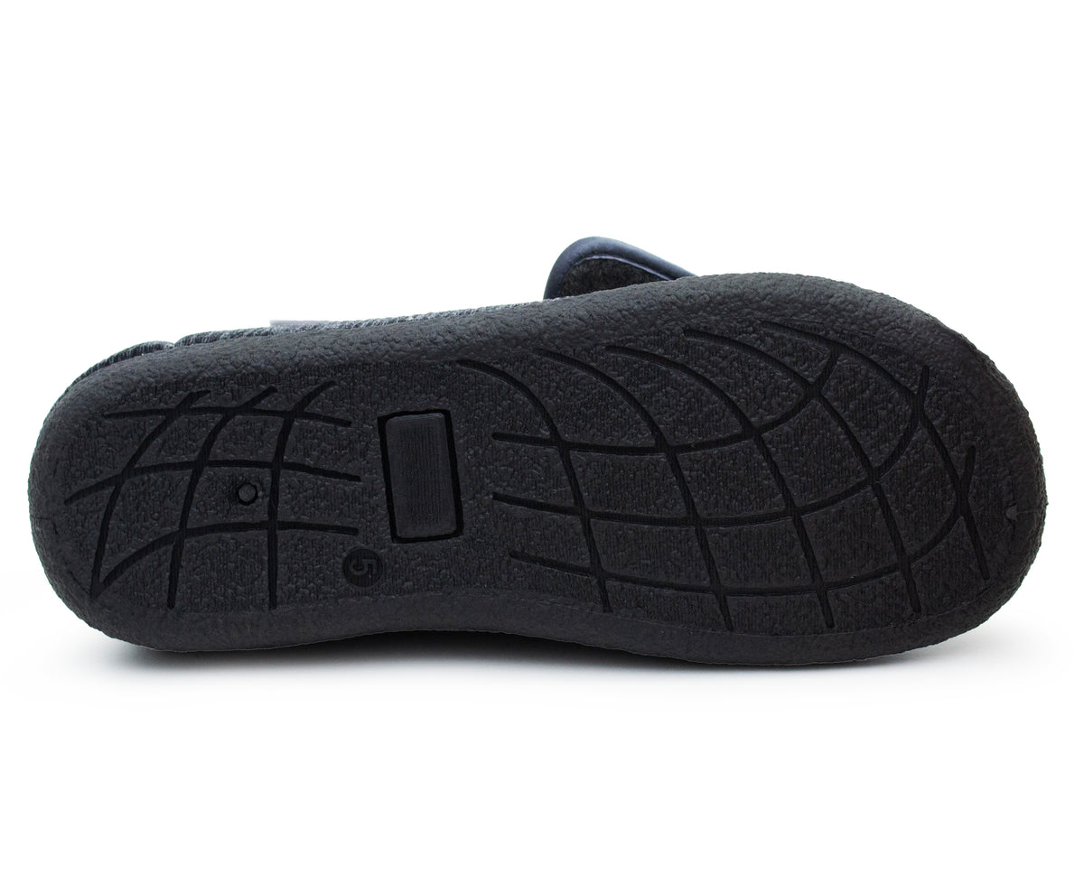 Womens EE Wide Fit Slippers Memory Foam Wide Opening Adjustable Ladies Touch Fasten House Shoes