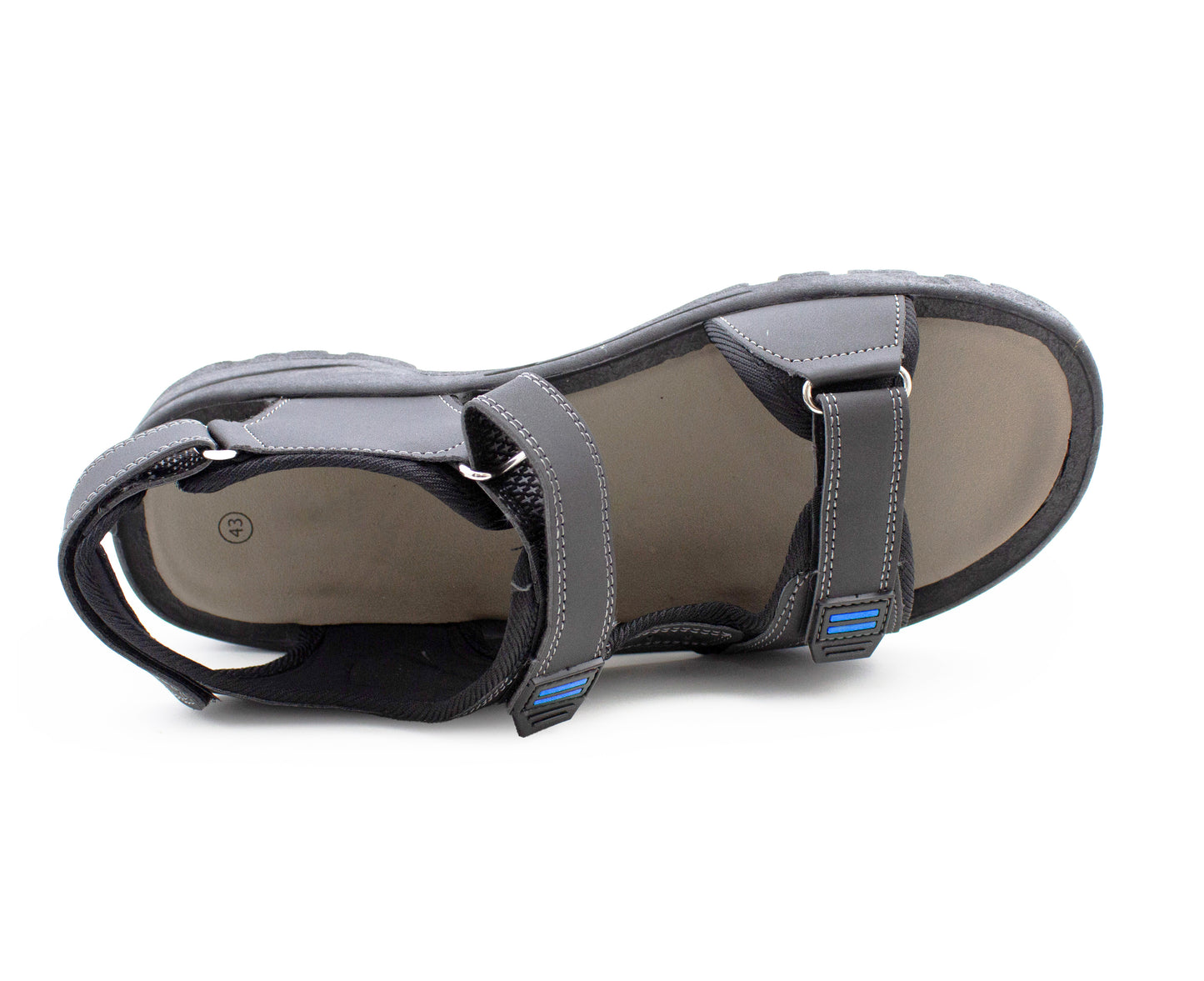 Mens Sports Sandals Grey Hiking Outdoor Easy Fasten Triple Touch Close Straps Trekking Beach Walking Water Summer Shoes