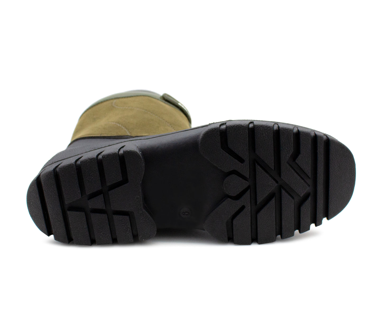 Mens Snow Boots Khaki Mid Calf Water Resistant Snow Rain Thermal Fur Fleece Lined Winter Mud Mucker Farm Yard Boots