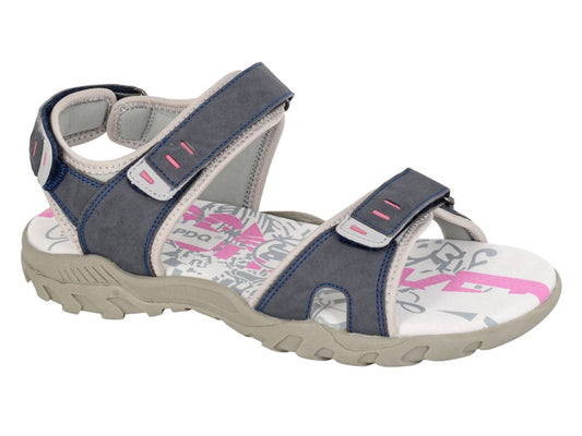 Womens Sports Sandals Hiking Outdoor Easy Fasten Triple Touch Close Adjustable Straps Ladies Trekking Beach Walking Summer Shoes Navy Pink