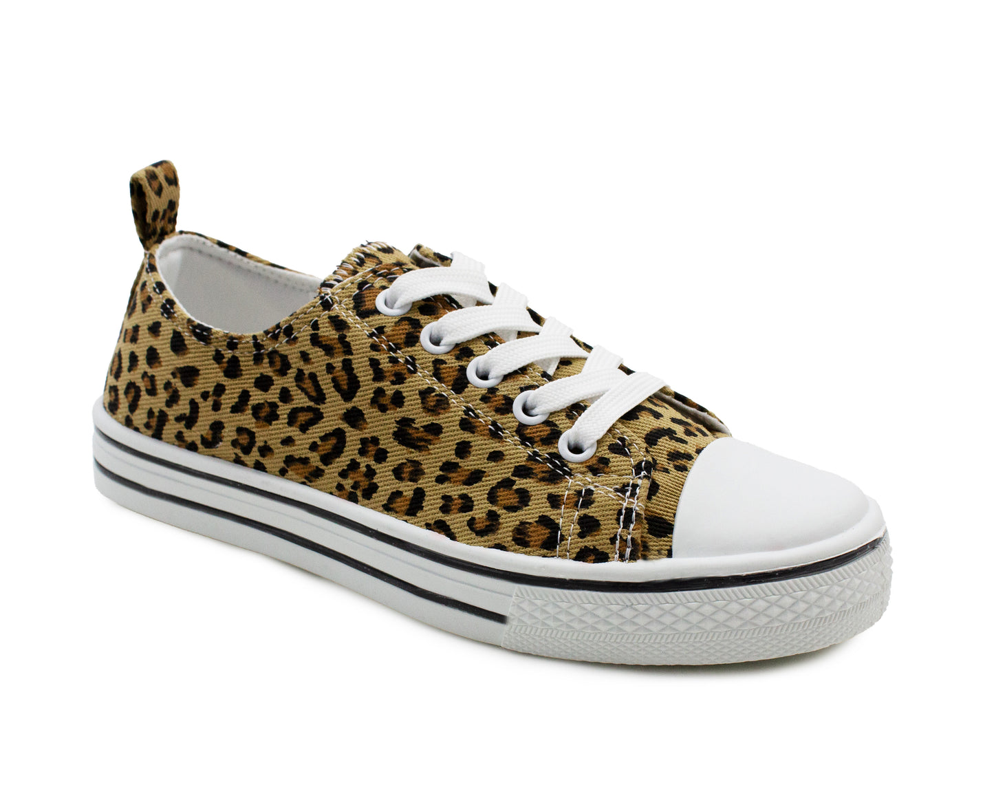Womens Canvas Trainers Leopard Print Lace Up Baseball Sneakers Ladies Flat Low Top Fashion Trainer Pumps