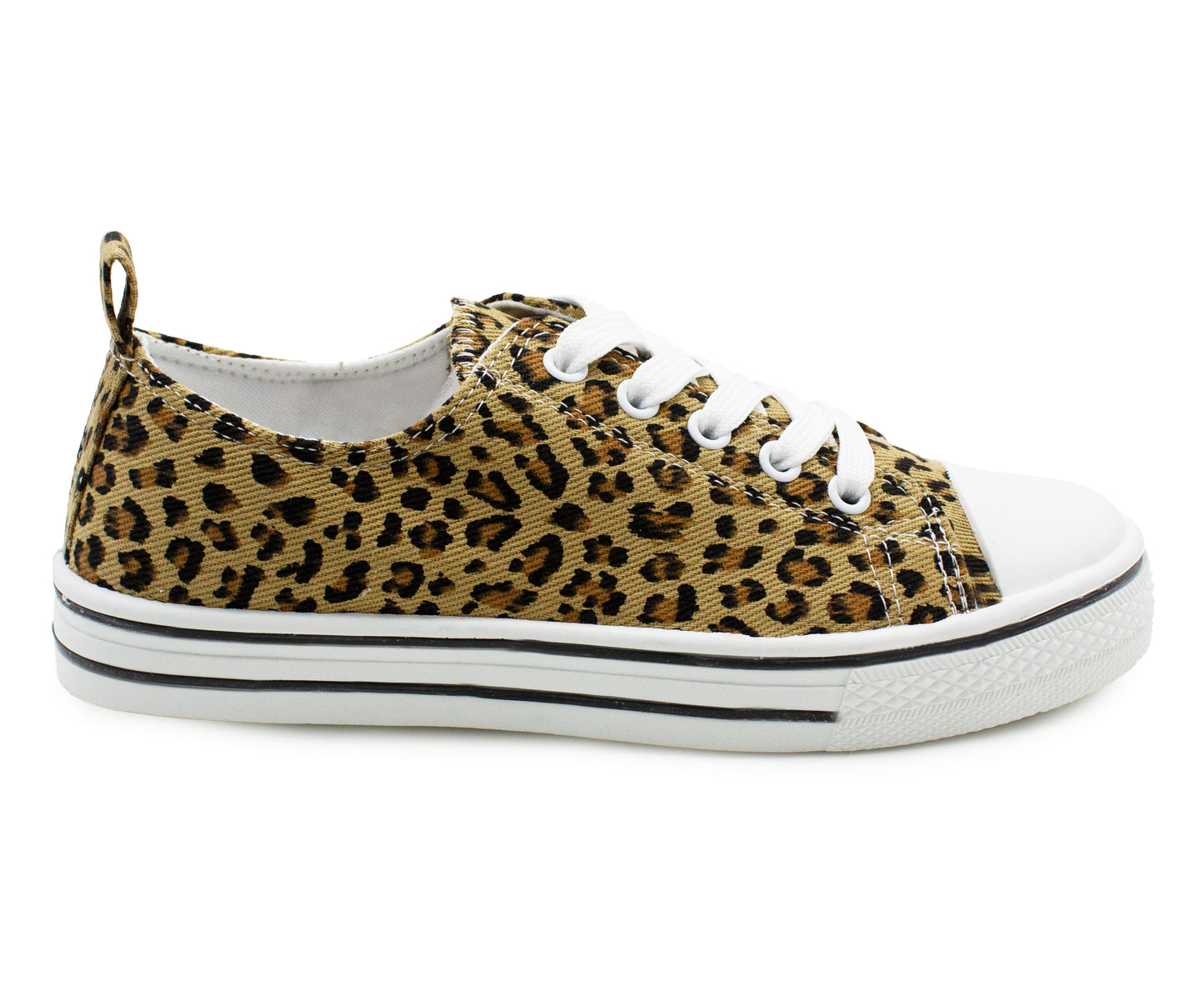 Womens Canvas Trainers Leopard Print Lace Up Baseball Sneakers Ladies Flat Low Top Fashion Trainer Pumps