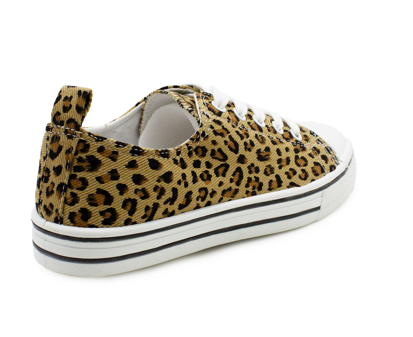 Womens Canvas Trainers Leopard Print Lace Up Baseball Sneakers Ladies Flat Low Top Fashion Trainer Pumps