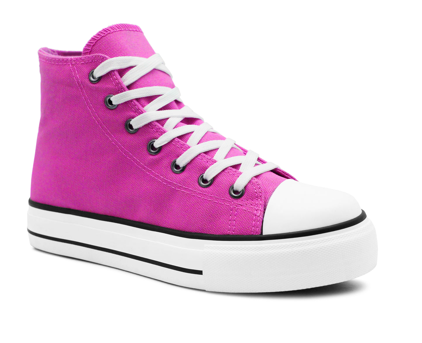 Womens High Top Canvas Trainers Lilac Lace Up Platform Baseball Sneakers Ladies Chunky Sole Flat Fashion Hi-Top Pumps Purple