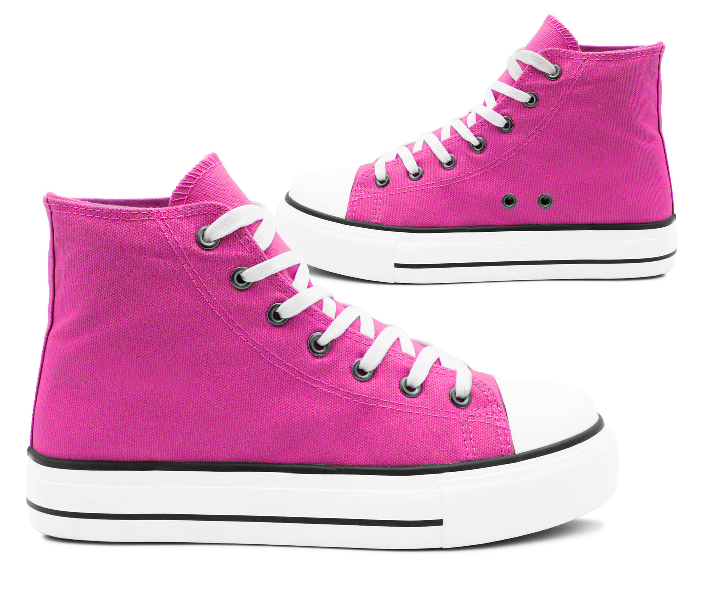 Womens High Top Canvas Trainers Lilac Lace Up Platform Baseball Sneakers Ladies Chunky Sole Flat Fashion Hi-Top Pumps Purple