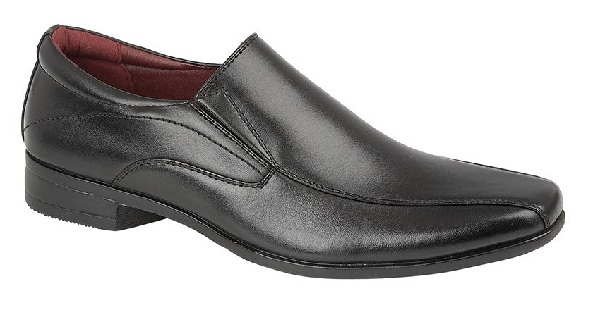 Mens Office Work Slip On Twin Gusset Formal Black Back To School Shoes