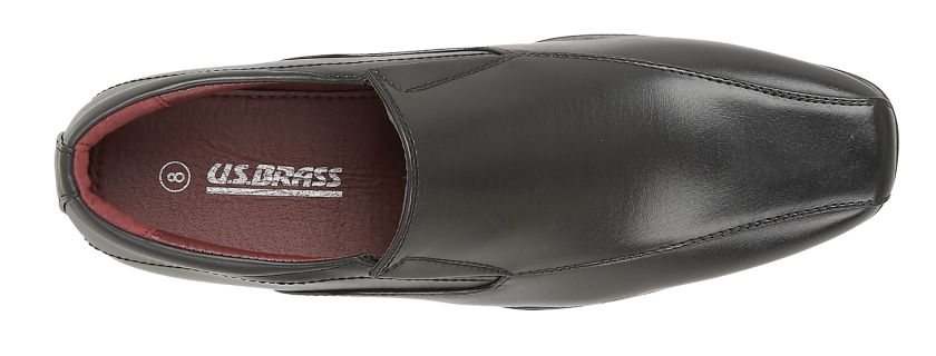 Mens Office Work Slip On Twin Gusset Formal Black Back To School Shoes