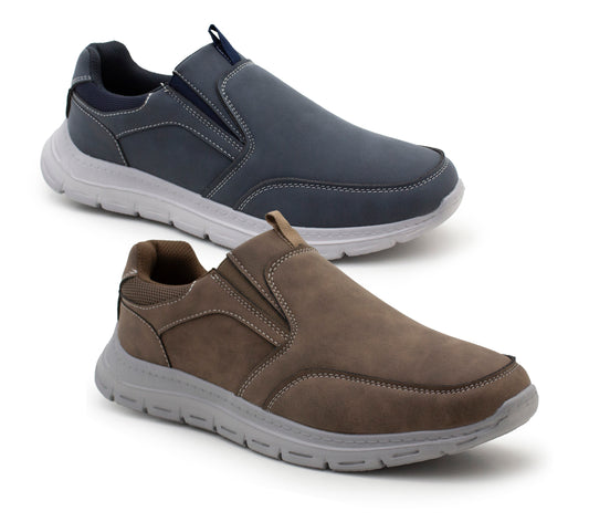 Mens Lightweight Trainers Slip On Elastic Twin Gusset Casual Sneaker Pumps