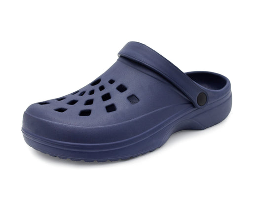 Mens Clogs Navy Lightweight EVA Garden Breathable Slip On Beach Hospital Nurse Kitchen Water Shoes Mules House Shoes Sandals