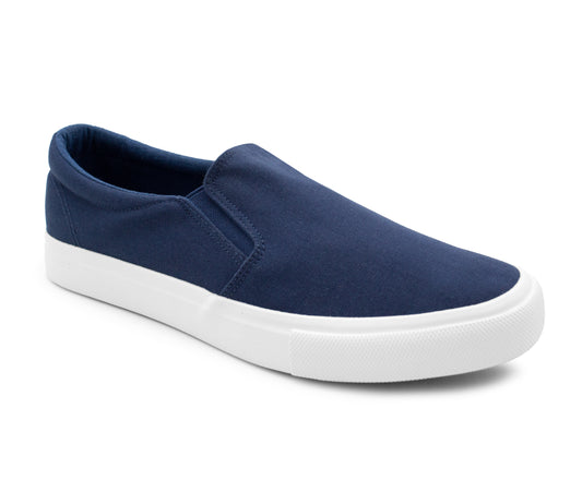 Mens Canvas Slip On Trainers Casual Flat Boat Deck Shoe Skate Sneaker Pumps