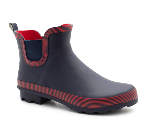 Womens Navy Wellington Low Cut Wellies Short Ankle Wellington Boots