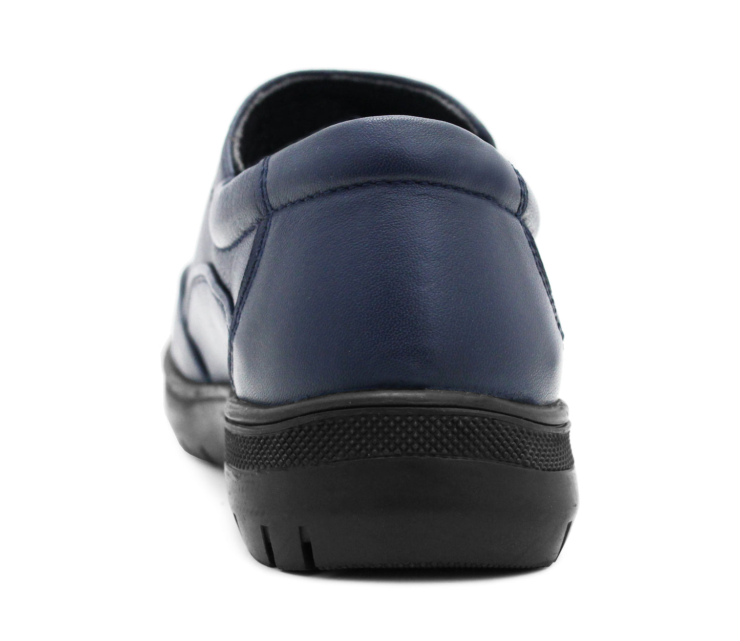 Dr Keller Womens Genuine Leather Navy Slip On Loafers Elasticated Flat Ladies Office Nurse Casual Shoes
