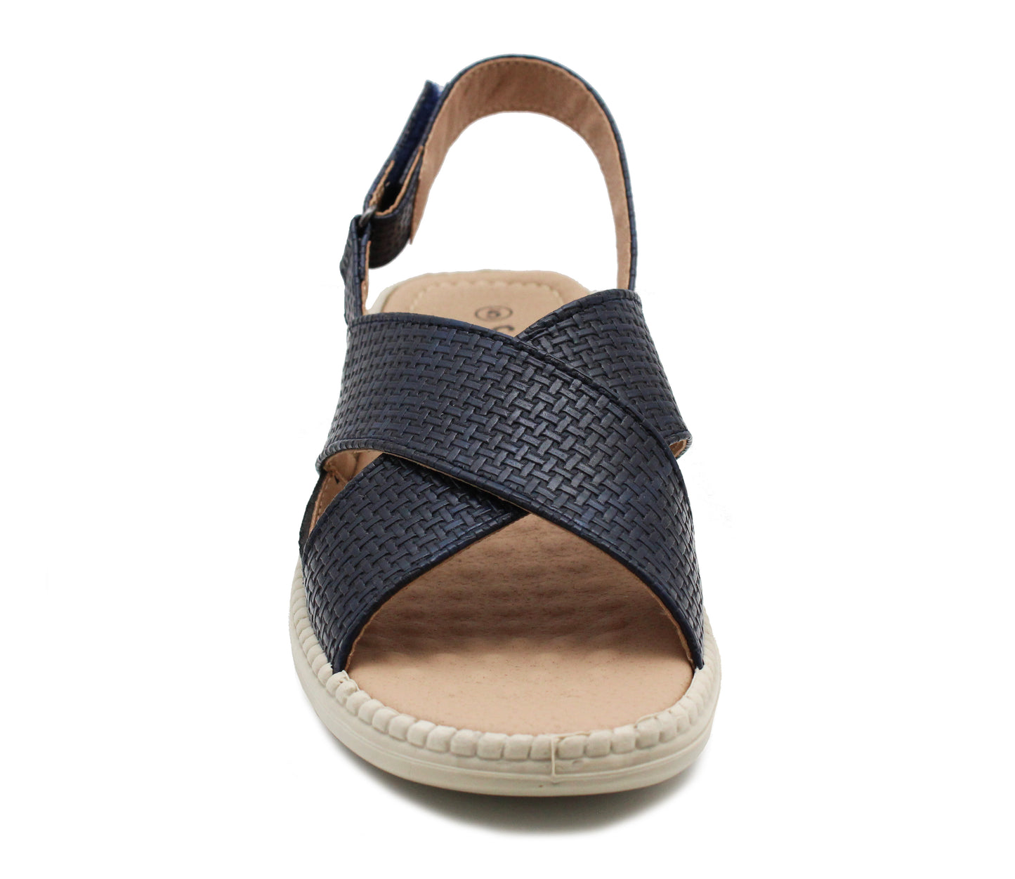 Womens Slip On Sandals Low Wedge Heel Touch Fasten Adjustable Ladies Summer Open Toe Crisscross Slingbacks