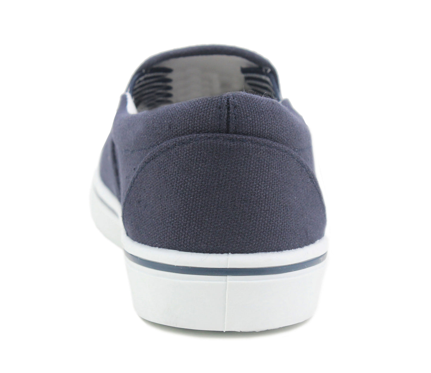 Mens Canvas Slip On Trainers Navy Flat Casual Deck Shoe Boat Skate Sneaker Pumps