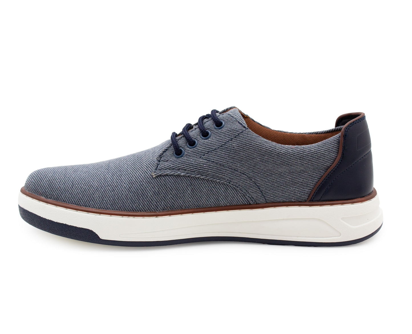 Mens Canvas Lace Up Trainers Soft Touch Foam Insole Navy Denim Casual Smart Fashion Trainer Sneaker Pumps