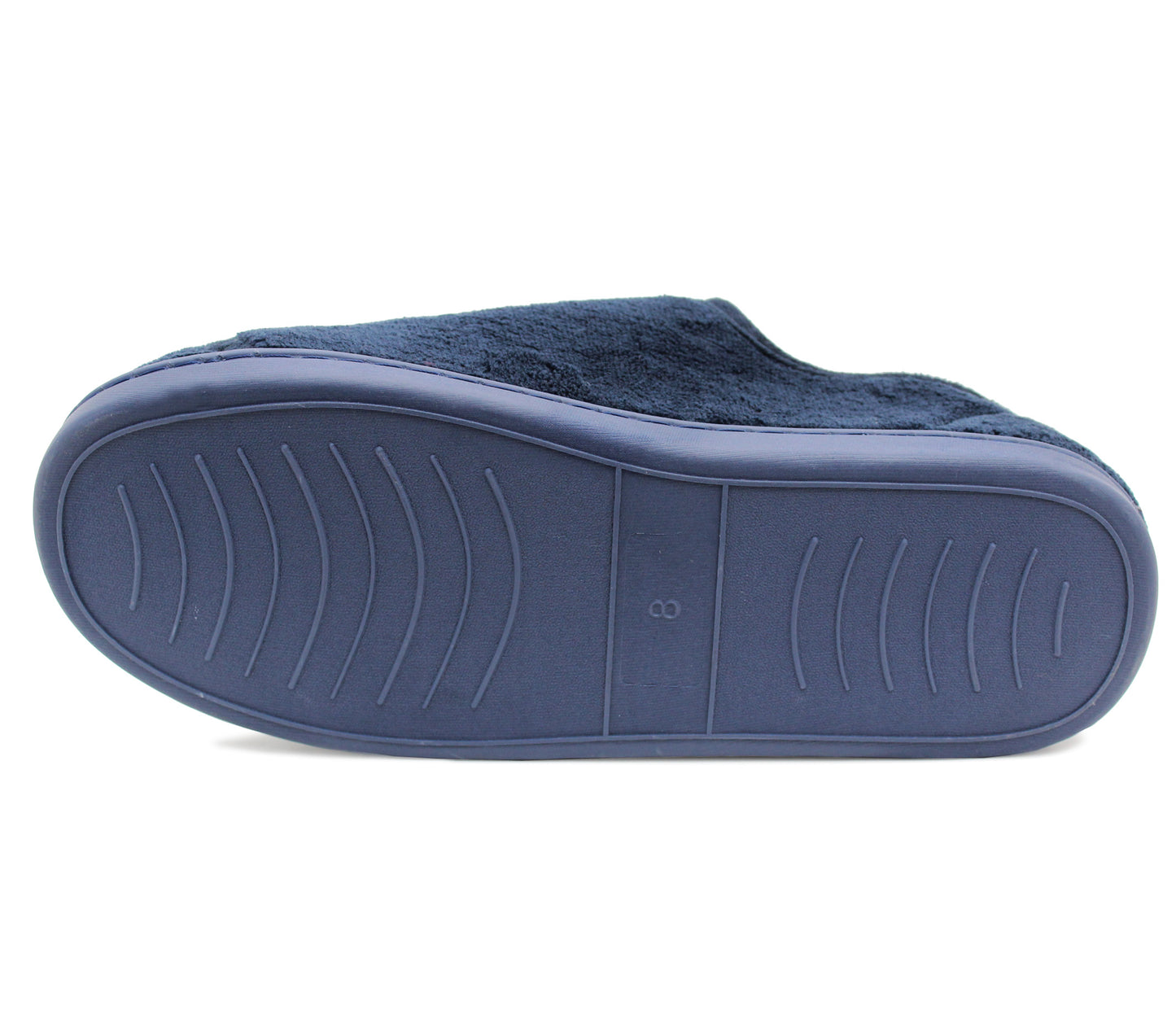 Dr Keller Mens Navy Diabetic Touch Fasten Wide Opening Slippers Lightweight Slip On Soft House Shoes