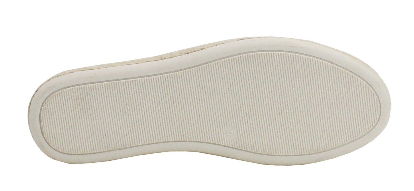Womens Ladies Flat Twin Gusset Slip On Fashion Trainers Casual Rope Sole Pumps Shoes SIZE UK8