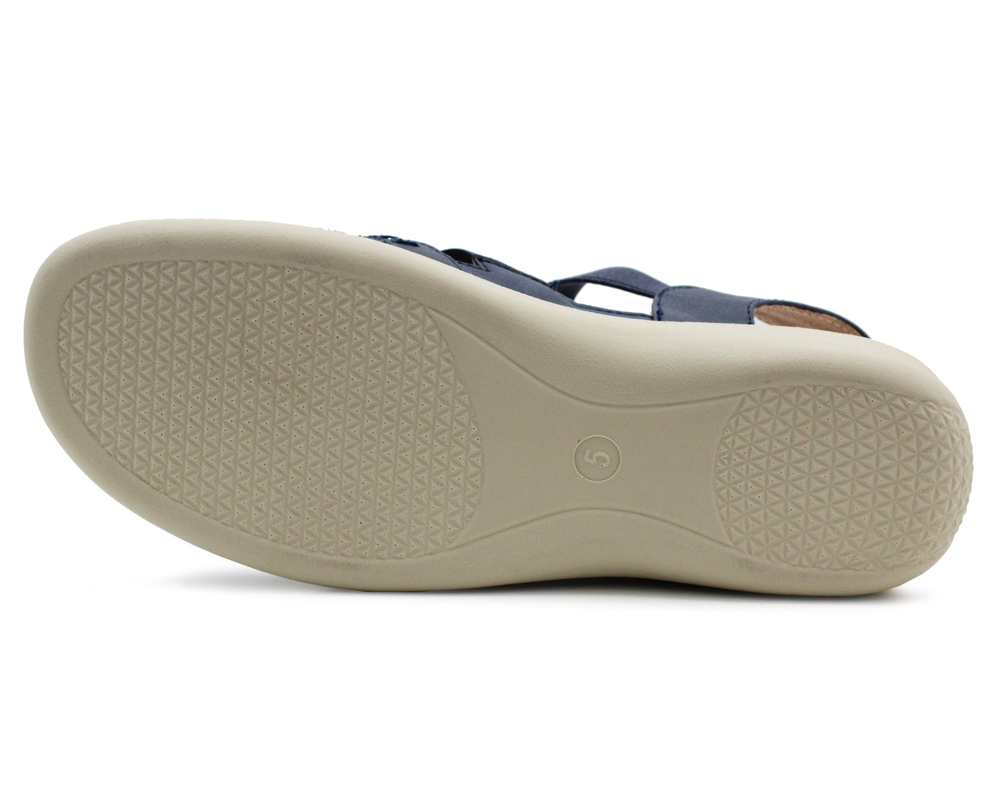 Womens Slip On Elasticated Sandals Low Wedge Heel Strap Ladies Casual Fashion Summer Beach Slingbacks in Navy