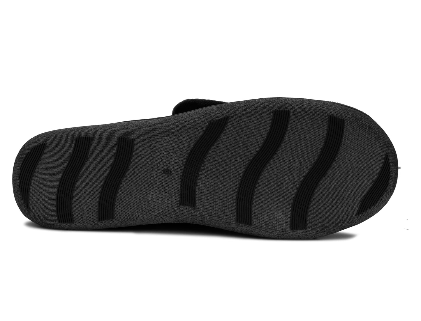 Womens Lightweight Faux Fur Wide Opening Touch Fasten Diabetic Orthopaedic Navy Slippers