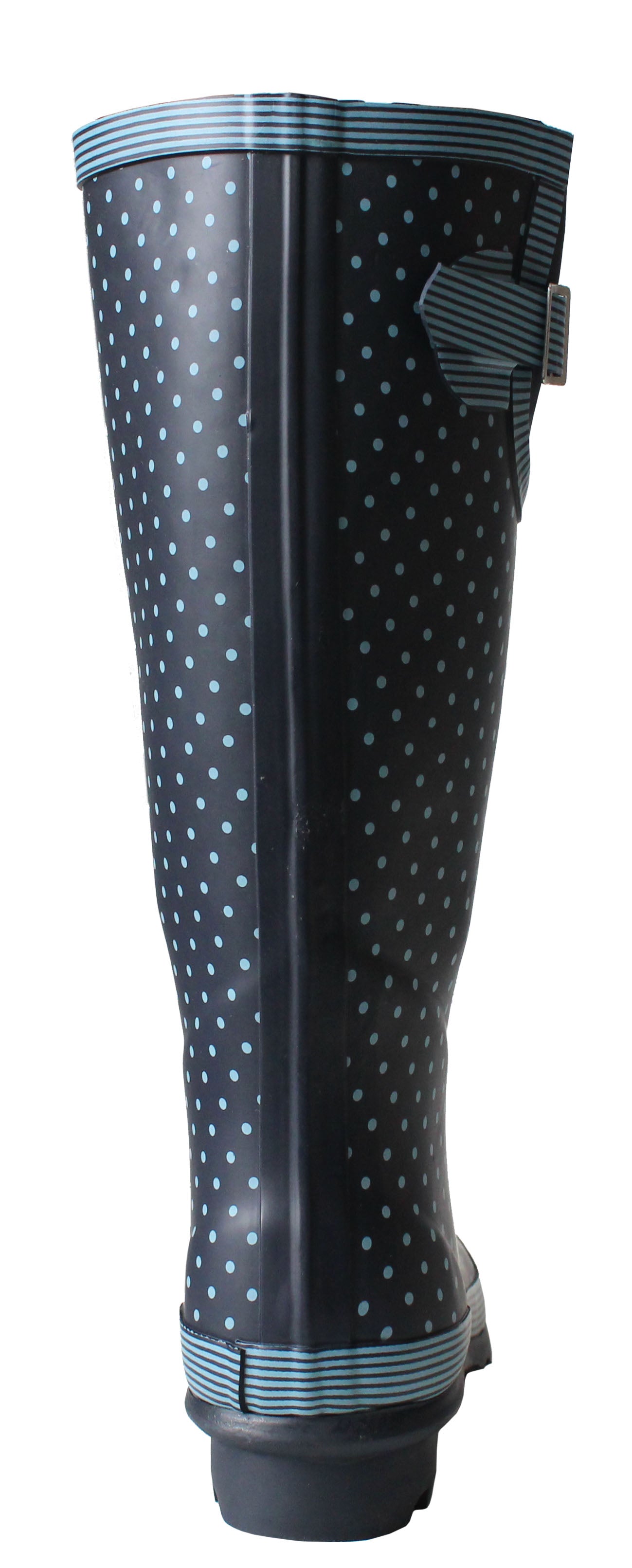 Womens Ladies Wide Calf Adjustable Wellies Waterproof Rain Festival Dog Walking Wellington Boots Navy Blue