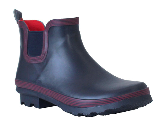 Womens Navy Wellington Low Cut Wellies Short Ankle Wellington Boots