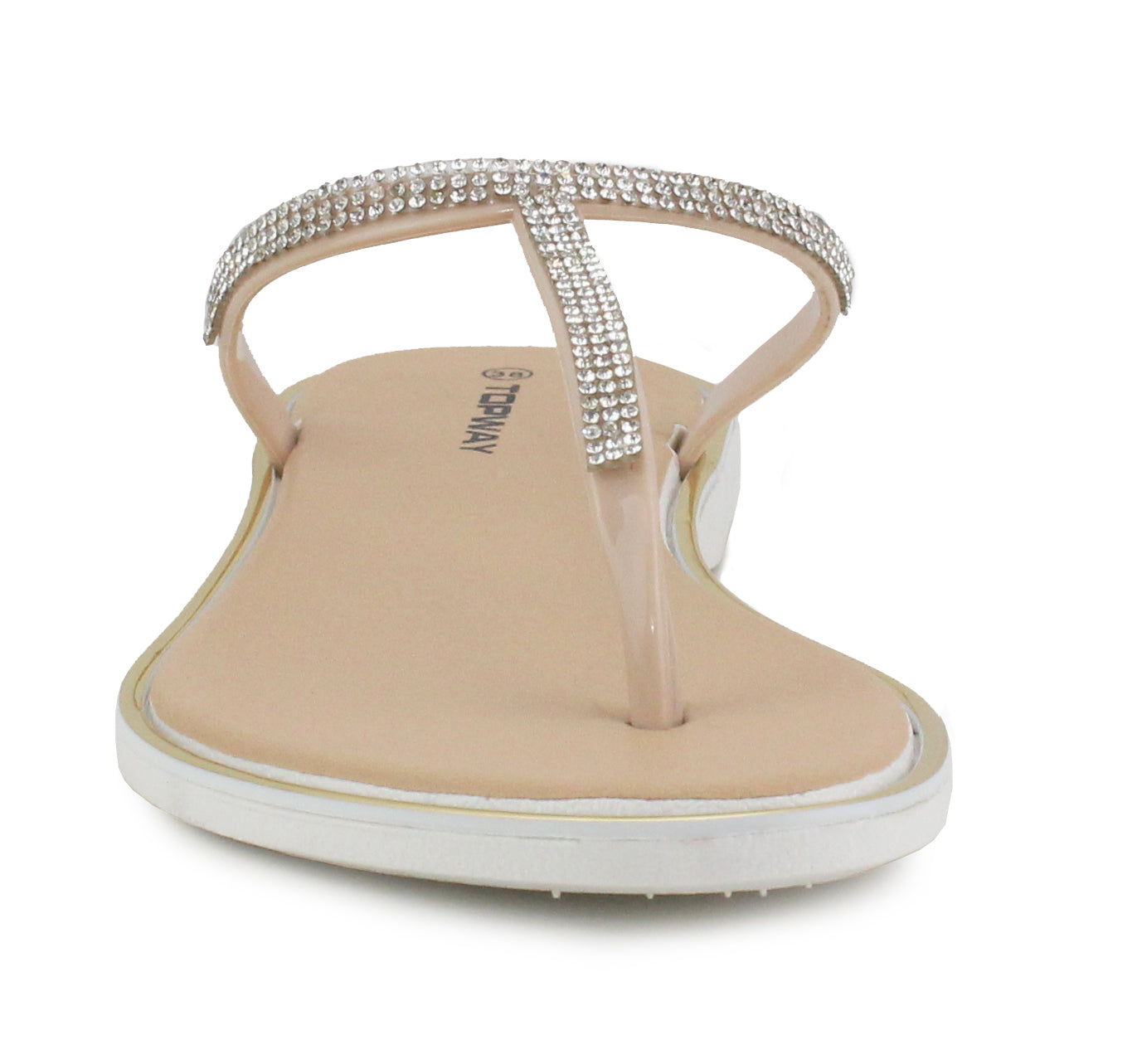 B804050 Womens Toe Post Sandals in Nude