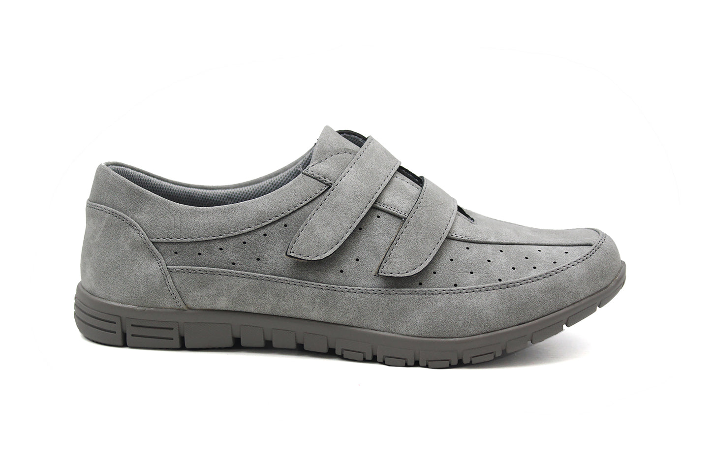 MARIA Womens Touch Fasten Faux Suede Loafers in Grey