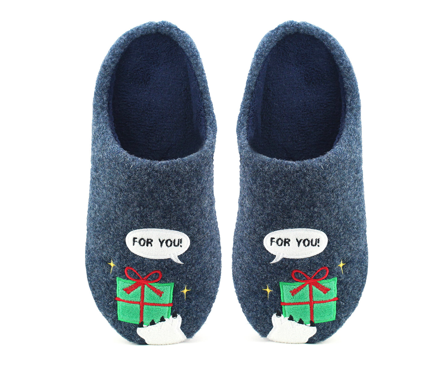 Mens Christmas Slippers Novelty Festive Character Fun Xmas Backless Mule House Shoes