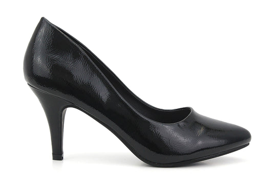 Ladies Womens Patent Slip On High Kitten Heel Evening Formal Court Shoes SIZE UK 3