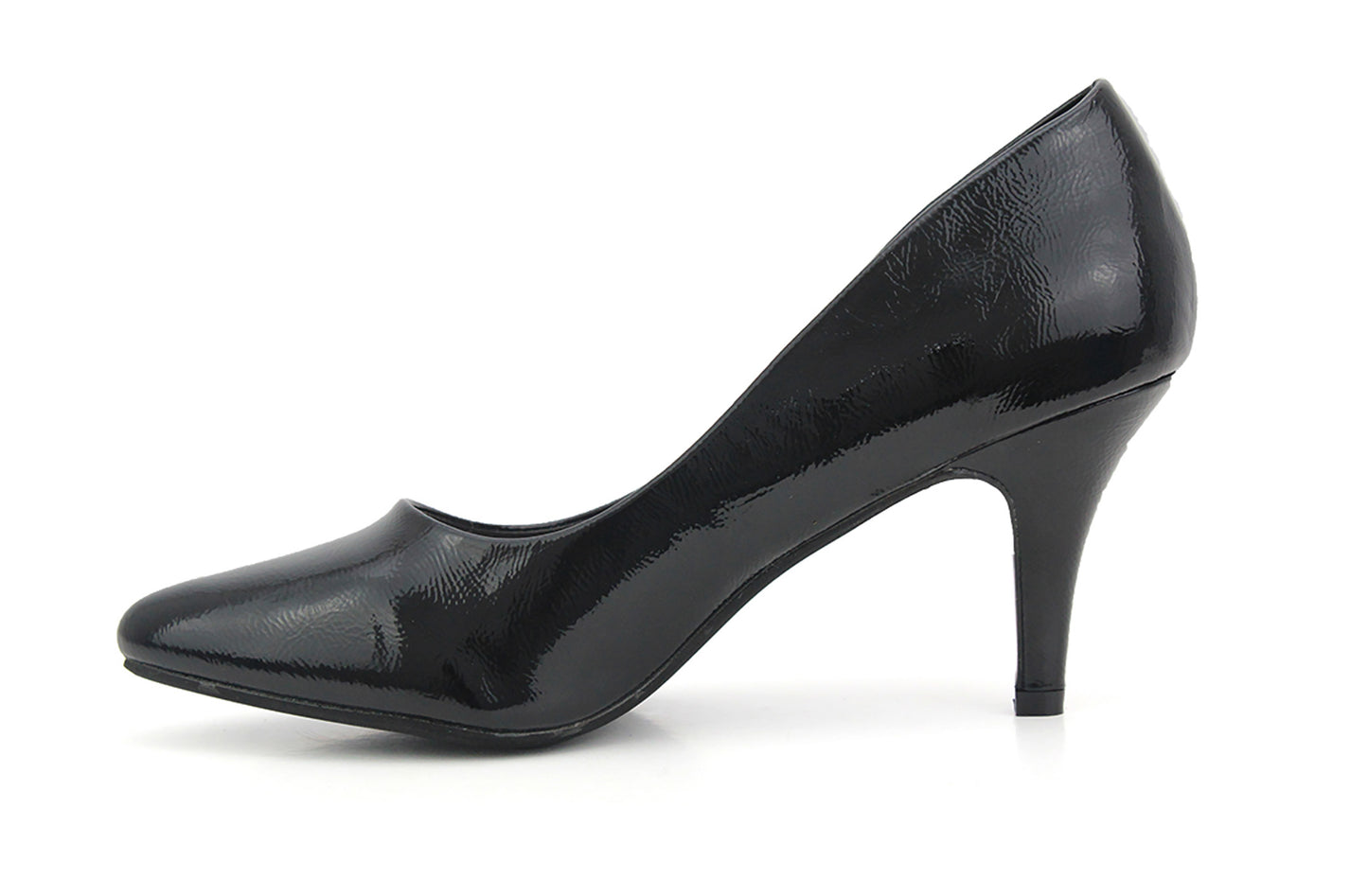 Ladies Womens Patent Slip On High Kitten Heel Evening Formal Court Shoes SIZE UK 3