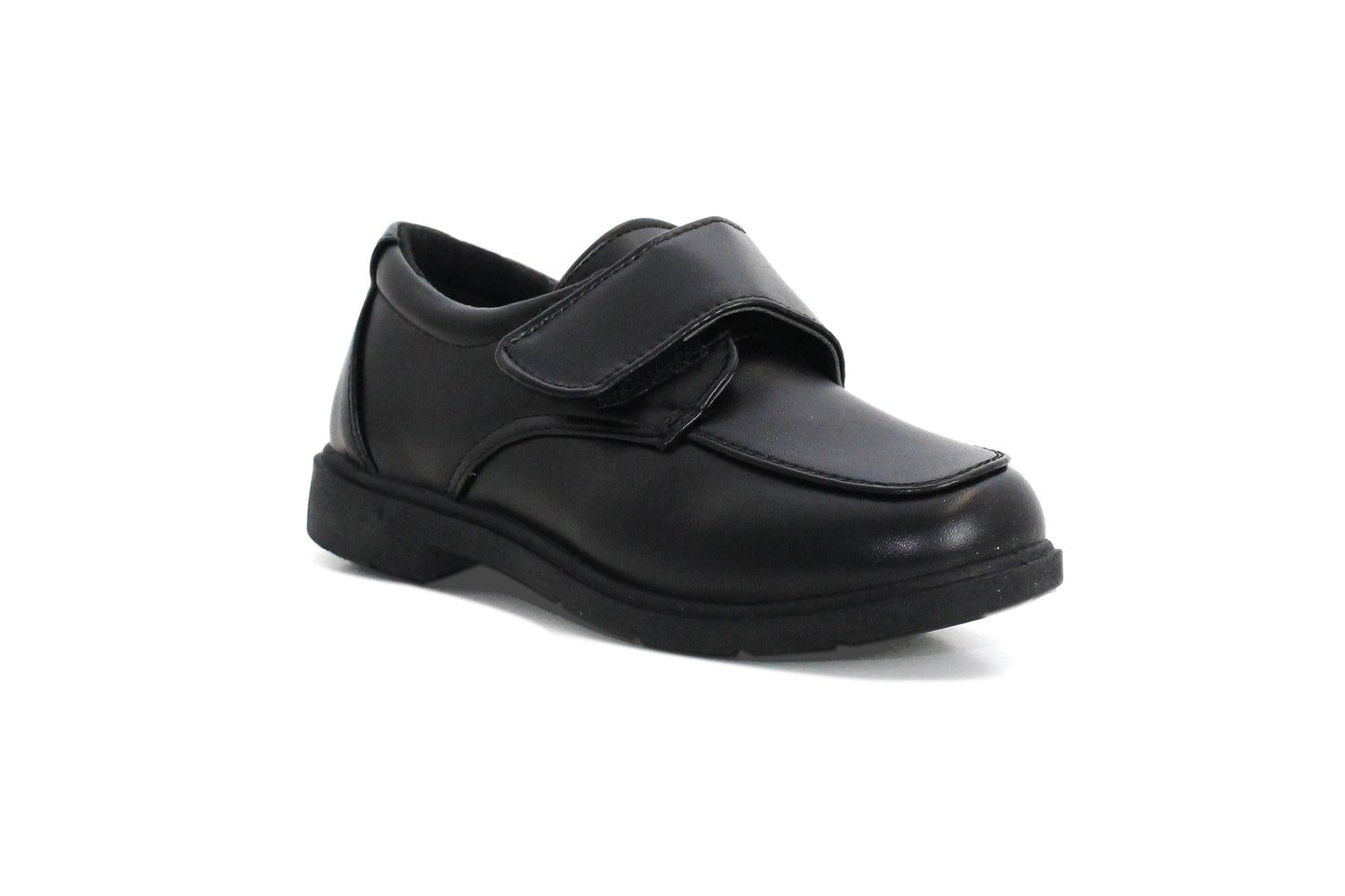 Boys Youth Kids Black Elastic Gusset Slip On Strap School Shoes