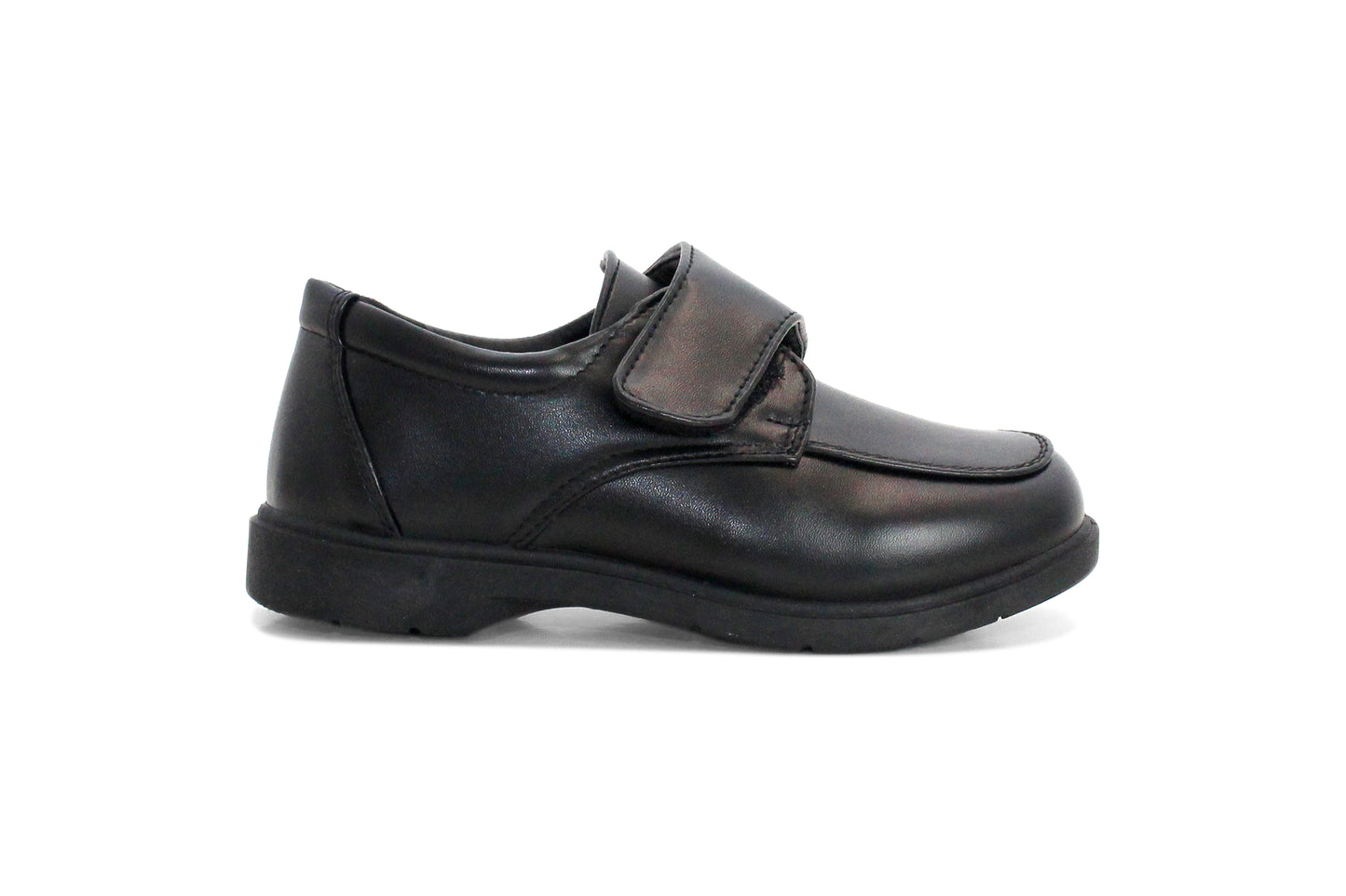 Boys Youth Kids Black Elastic Gusset Slip On Strap School Shoes