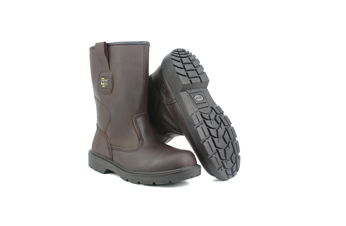 Mens Brown Leather Steel Toe Cap S3 Waterproof Full Safety Rigger Work Boots