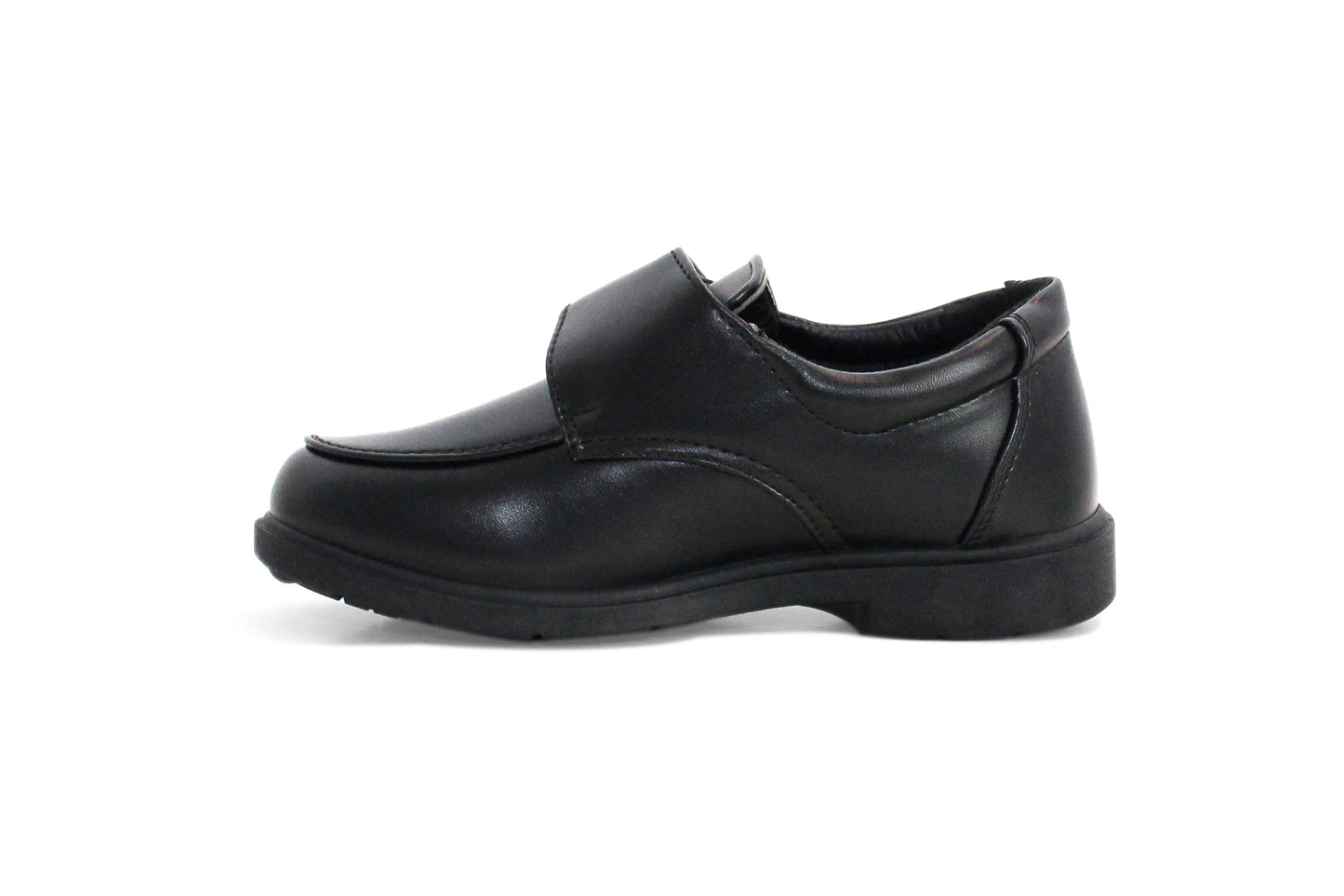 Boys Youth Kids Black Elastic Gusset Slip On Strap School Shoes
