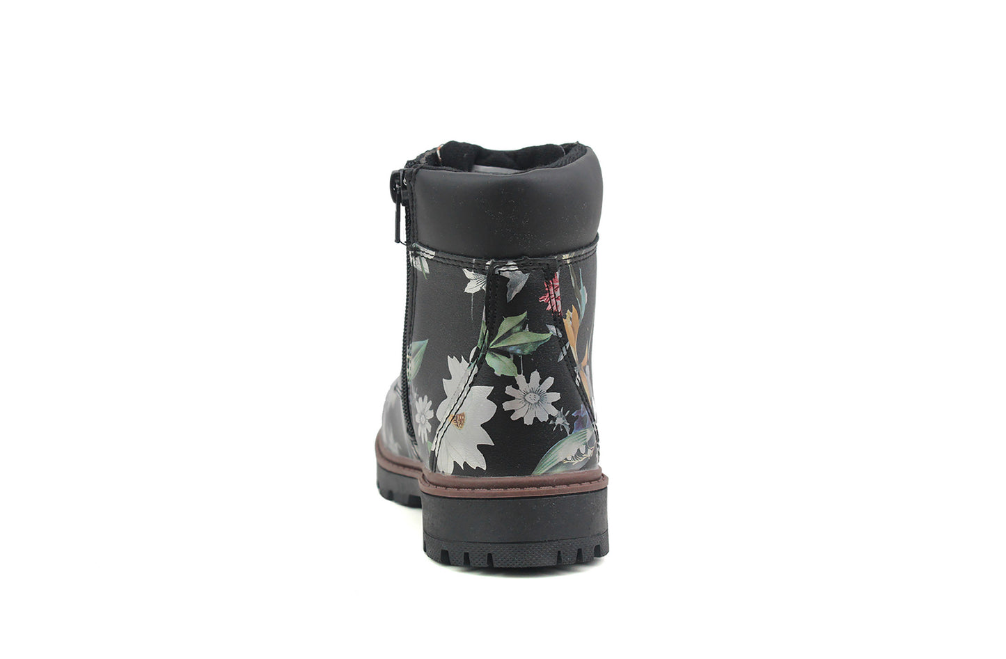 Girls Kids Metallic Floral Print Lace Up Size Zip Fashion Combat Boots UK 9 KIDS