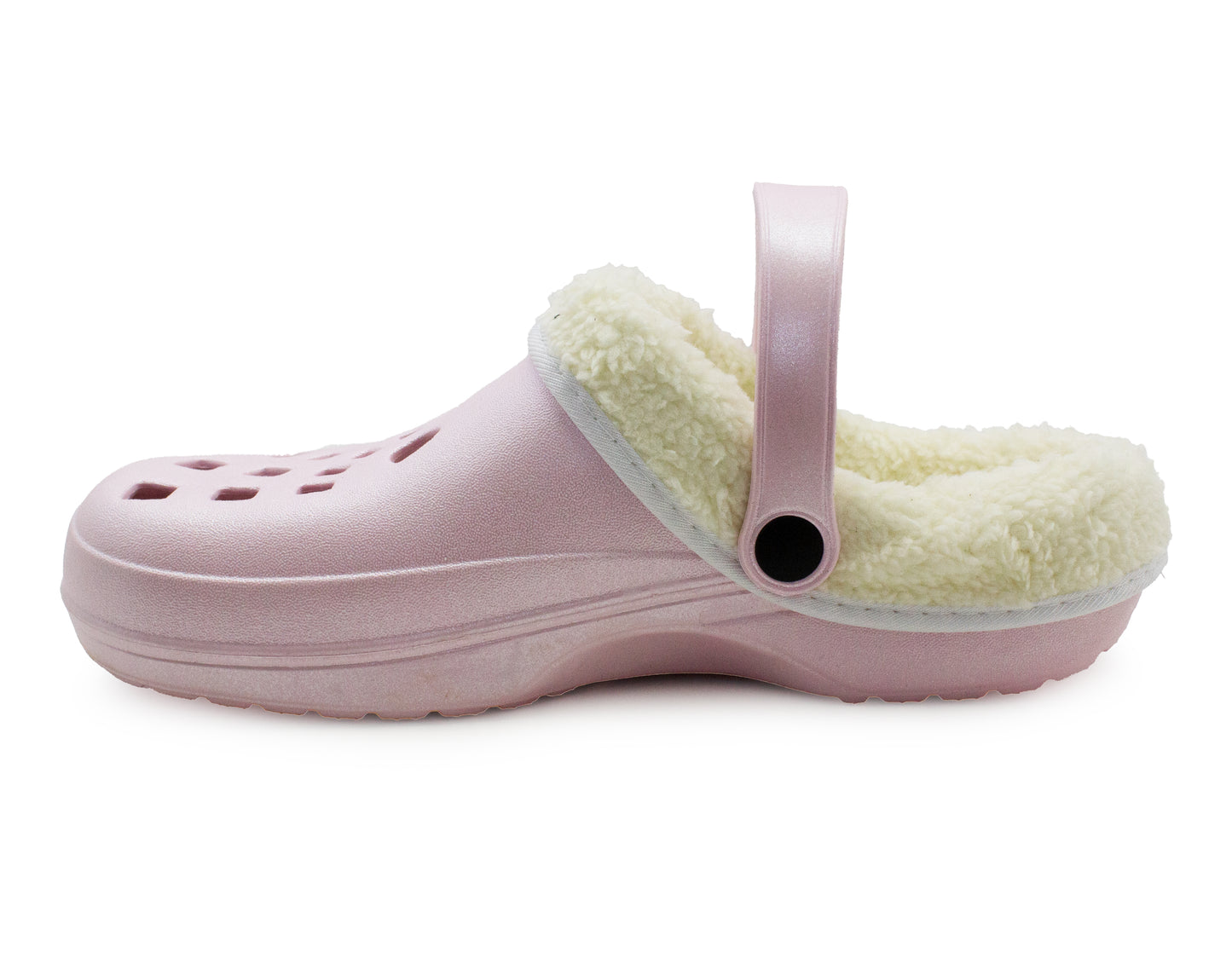 Womens Clogs Warm Fur Lined Thermal Garden Clogs Lightweight EVA Slip On Slippers Kitchen Nurse Indoor House Shoes Sandals Pink