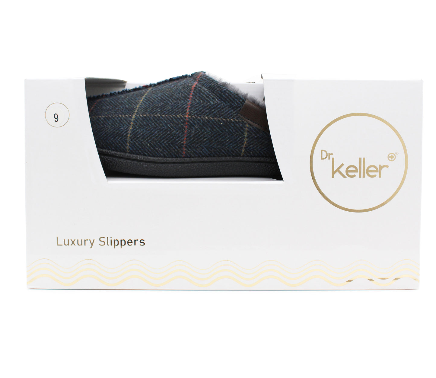 Mens Slip On Faux Fur Lined Mules Backless Lightweight Indoor House Navy Slippers