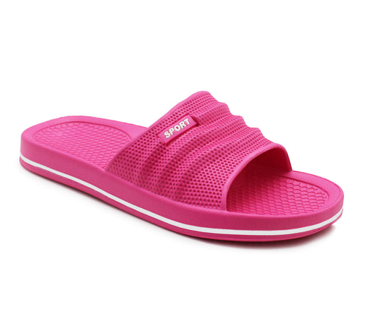 Womens Sliders EVA Sandal Slippers Ladies Pool Slides Lightweight Beach Flip Flops Bathroom Shower Spa Leisure Sports Slipper Fuchsia Pink