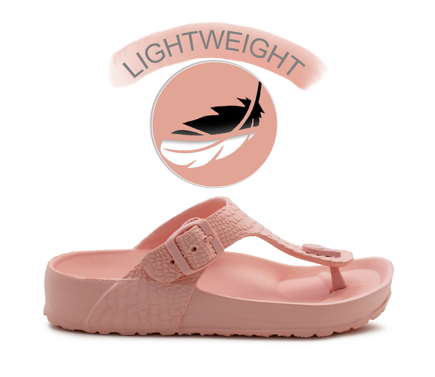 Womens Ladies Lightweight EVA Toe Post Slip On Flat Beach Summer Pool Slides Water Shoes Flip Flops Sandals Pink