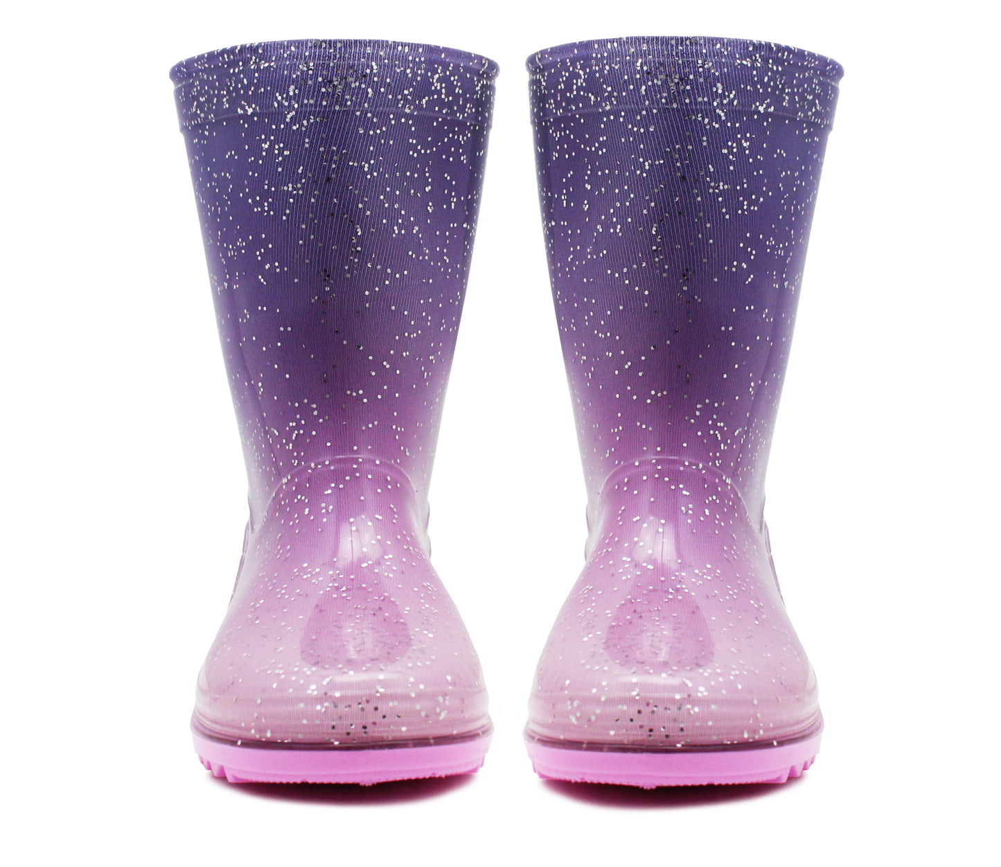 Girls Kids Mid Calf Wellies Sparkly Glitter Waterproof Puddle Rain Youth Wellington Boots