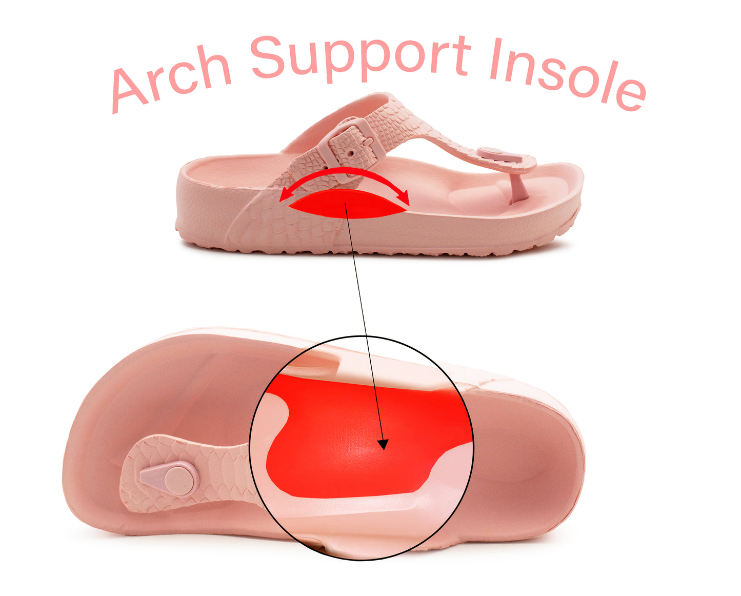Womens Ladies Lightweight EVA Toe Post Slip On Flat Beach Summer Pool Slides Water Shoes Flip Flops Sandals Pink